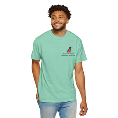 Front Logo Back Graphic Baldwin Harbor Animal Hospital "Who Let the Dogs Out?" Graphic Tee
