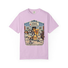 Front Graphic "Who Let the Dogs Out?" Baldwin Harbor Animal Hospital Cute Vet Clinic T Shirt