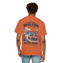 Where the Road Ends Long Island Unisex Garment-Dyed T-shirt