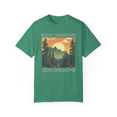 Rocky Mountains Colorado Graphic, Comfort Colors Soft Relaxed Fit Unisex Garment-Dyed T-shirt