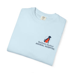 Front Logo Back Graphic Baldwin Harbor Animal Hospital "Who Let the Dogs Out?" Graphic Tee