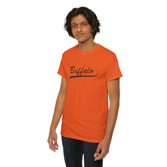 Buffalo Unisex Heavy Cotton Tee - Retro Dunder Mifflin Design for Nostalgic Fans