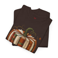 Autumn-Themed Pumpkin Book Tee, Cozy Fall Shirt, Halloween Apparel, Literary Gift, Unisex Comfortable T-Shirt