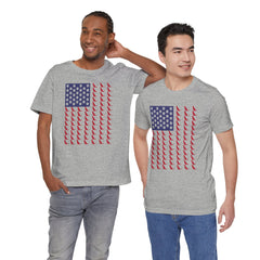 Personalized Dog Silhouette on American Flag - Tell us your dog breed, Unisex Short Sleeve Tee, Golden Retriever Silhouette Shown, Patriotic Shirt, Patriotic Pooch