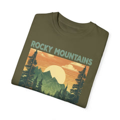 Rocky Mountains Colorado Graphic, Comfort Colors Soft Relaxed Fit Unisex Garment-Dyed T-shirt