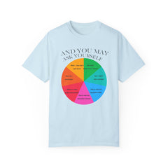 Motivational Talking Head Unisex Garment-Dyed T-Shirt - "And You May Ask Yourself"