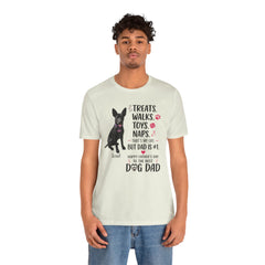 Personalized Dog Dad T‑Shirt — "Treats. Walks. Toys. Naps." Father's Day Gift