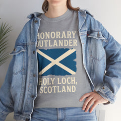 Honorary Outlander Heavy Cotton Tee, Holy Loch Scotland Shirt, Outlander Fan Gift, Casual Tee, Travel Souvenir, Unisex T-Shirt