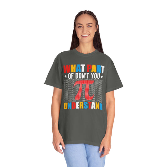 Funny What Part of  π  Pi Don't You Understand, Comfort Colors Unisex Garment-Dyed T-shirt