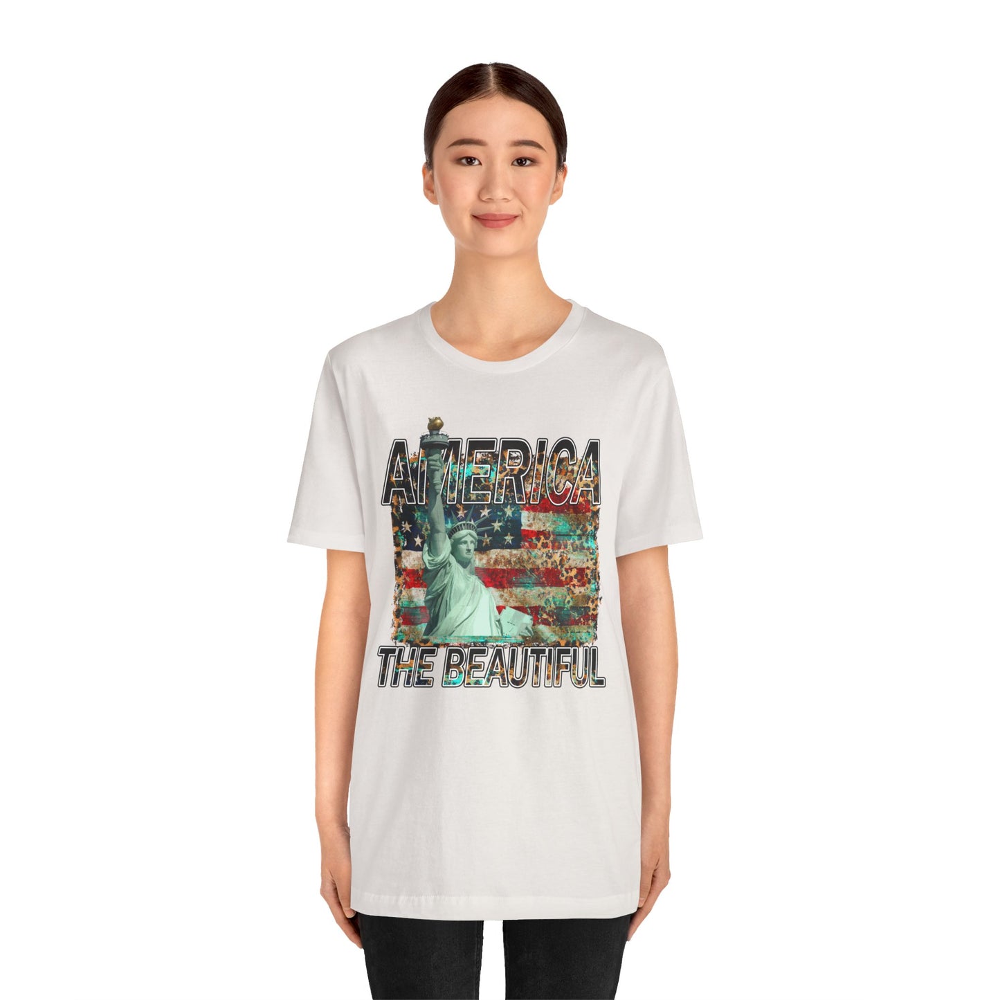 Statue Of Liberty, America The Beautiful, Unisex Jersey Short Sleeve Tee