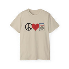 Peace Love Mahjong Unisex Ultra Cotton Tee / See our matching Coffee Mugs and Weekender Tote Bag