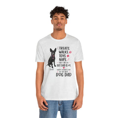 Personalized Dog Dad T‑Shirt — "Treats. Walks. Toys. Naps." Father's Day Gift