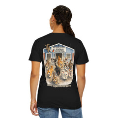 Back Graphic "Who Let the Cats Out?" Baldwin Harbor Animal Hospital Cute Vet Clinic T Shirt