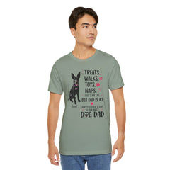 Personalized Dog Dad T‑Shirt — "Treats. Walks. Toys. Naps." Father's Day Gift