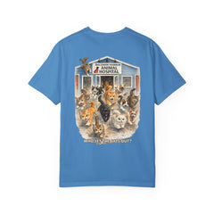 Back Graphic "Who Let the Cats Out?" Baldwin Harbor Animal Hospital Cute Vet Clinic T Shirt