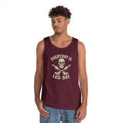 Fitness Tank Top - Skull Leg Amputee Gym Workout Shirt
