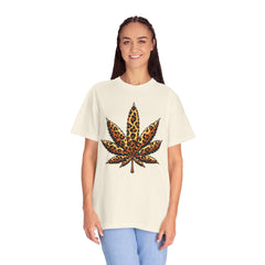 Vintage Leopard Cannabis Leaf T-shirt — Weed Lover Stoner Gift