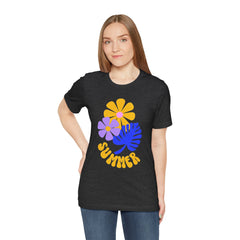 Summer Floral Tee — Retro Flowers & Monstera Design