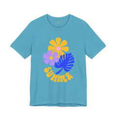 Summer Floral Tee — Retro Flowers & Monstera Design