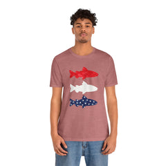 Patriotic Trout T-Shirt — Red White & Blue Fish Tee