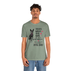 Personalized Dog Dad T‑Shirt — "Treats. Walks. Toys. Naps." Father's Day Gift