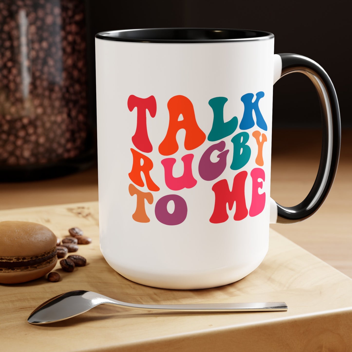 Talk Rugby To Me 15 oz Mug,Rugby mug,rugby coffee mug,rugby fan gift,scrum lover gift,hooker rugby gift,ruck fan gift,rugby player present