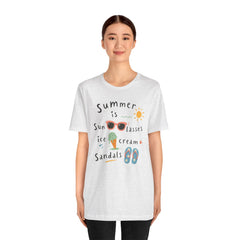 Summer Is — Graphic Tee (Sunglasses, Ice Cream & Sandals)
