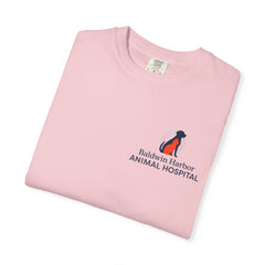 Front Logo Back Graphic Baldwin Harbor Animal Hospital "Who Let the Dogs Out?" Graphic Tee