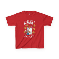 Kids Heavy Cotton™ Tee - "If You Give a Mouse a Cookie" - Fun Cartoon Shirt for Young Readers