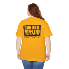 Akron Unisex Heavy Cotton Tee - Retro Dunder Mifflin Design for Nostalgic Fans