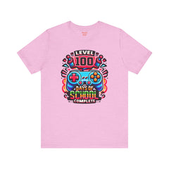 100 Days of School Complete - Unisex Short Sleeve Tee | Elementary School Holiday, Teacher Apparel, Kids Motivation, Days Checked Off