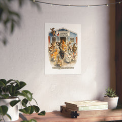 Who Let the Cats Out? Baldwin Harbor Animal Hospital Cat Poster — Matte Vertical Wall Art