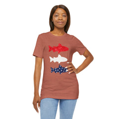 Patriotic Trout T-Shirt — Red White & Blue Fish Tee