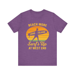Beach Vibes Unisex Tee - Surf's Up Long Island | Summer Shirt, Casual Wear, Beach Lover Gift, Surfing Apparel, Vacation Tee