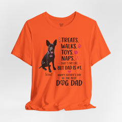 Personalized Dog Dad T‑Shirt — "Treats. Walks. Toys. Naps." Father's Day Gift