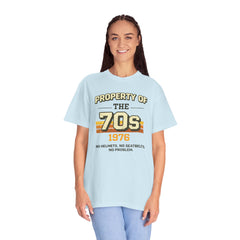 70s Retro Tee – "Property of the 70s 1976" Vintage Graphic T-Shirt
