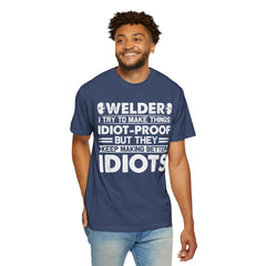 Fun Welder T-Shirt - 'Idiot-Proof' Design for Welding Enthusiasts
