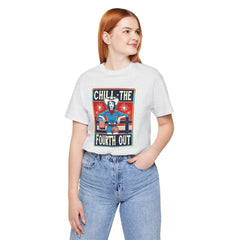 Chill The Fourth Out,Cowgirl Graphic, Unisex Jersey Short Sleeve Tee
