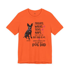 Personalized Dog Dad T‑Shirt — "Treats. Walks. Toys. Naps." Father's Day Gift
