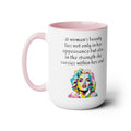 Marilyn Monroe Graphic Mug, A woman's beauty quote