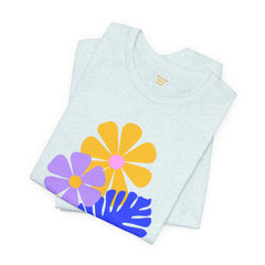 Summer Floral Tee — Retro Flowers & Monstera Design