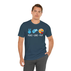 PEACE LOVE play BILLARD - Graphic Unisex Jersey Short Sleeve Tee
