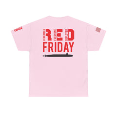 SUBMARINER RED Friday T Shirt with Fouled Anchor, American Flag, FBM / Boomer Silhouette. Remember Everyone Deployed, Dolphins