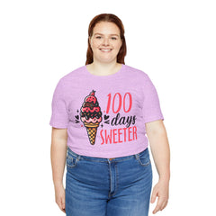 100 Days of School Unisex Tee | Elementary School, Ice Cream, Teacher Apparel