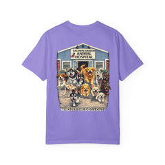 Lauren McGowan Front Logo Back Graphic Baldwin Harbor Animal Hospital "Who Let the Dogs Out?" Tee
