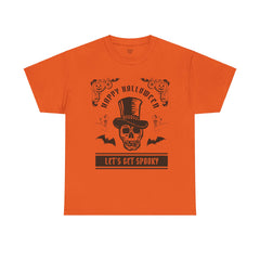 HAPPY HALLOWEEN Lets Get Spooky! Graphic Unisex Heavy Cotton Tee