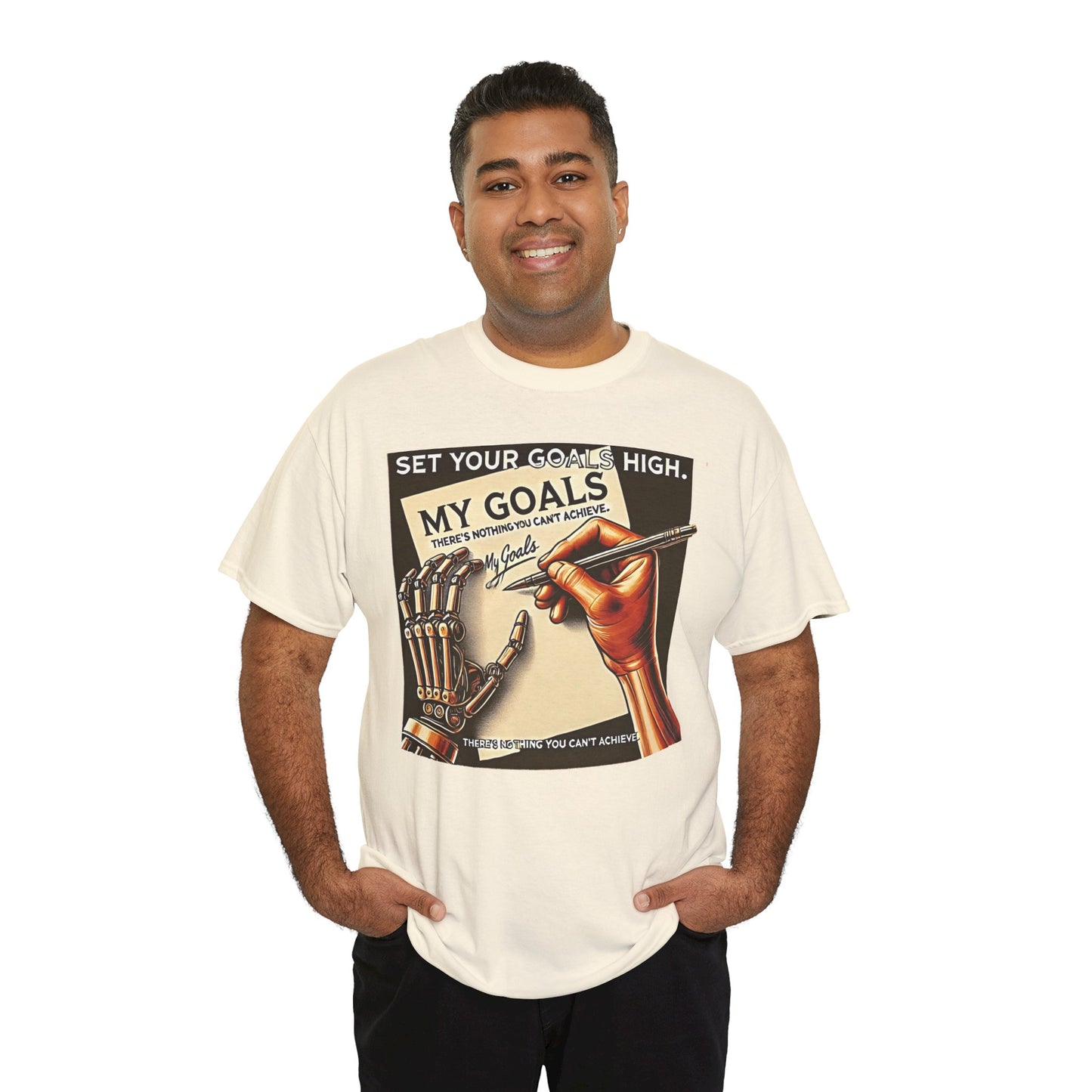 Amputee Motivational Goals  - Unisex Heavy Cotton Tee