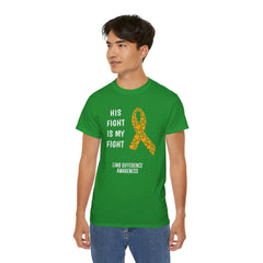 His Fight Is My Fight - Unisex Ultra Cotton Tee | Amputee, Leg Amputee, Arm Amputee, Limb Difference Awareness, Prosthetic User Gift,
