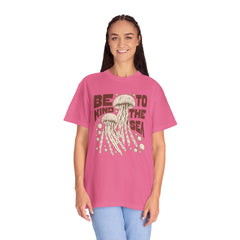 Jelly Fish, Be Kind To The Sea -  Graphic Unisex Garment-Dyed T-shirt
