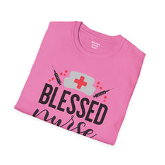 Blessed Nurse - Unisex Softstyle T-Shirt | Nurse Awareness, Medical Apparel, Gift For Her, Scrub Tee, Hospital Staff Gift, Registered Nurse